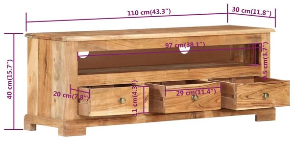 VidaXL Έπιπλο Τηλεόρασης Καφέ 110 x 30 x 40 εκ. Μασίφ Ξύλο Ακακίας