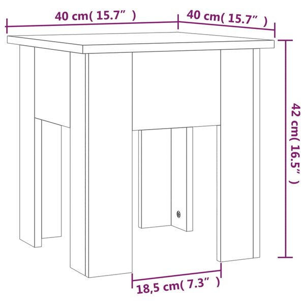 VidaXL Τραπεζάκι Σαλονιού Γυαλ. Λευκό 40x40x42 εκ. Επεξεργ. Ξύλο