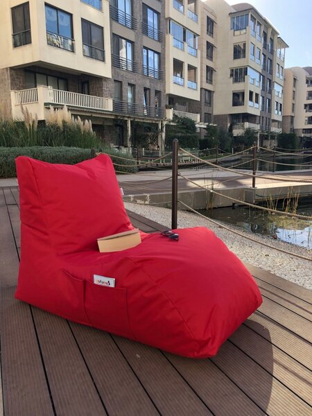 Πολυθρόνα Κήπου puf beanbag Daybed Κόκκινο