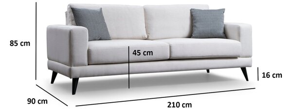 3θέσιος επεκτεινόμενος καναπές Nordic Μπεζ