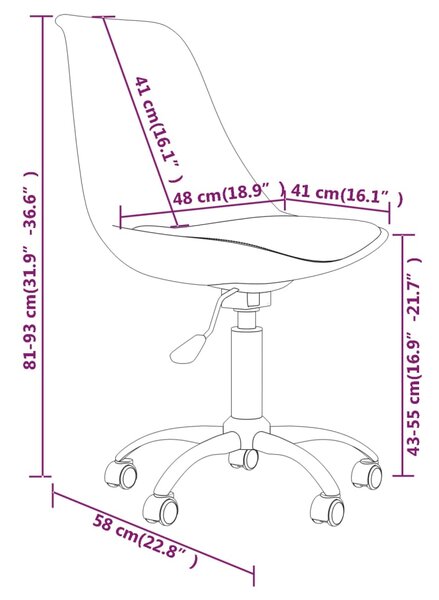 VidaXL Καρέκλα Γραφείου Περιστρεφόμενη Σκούρο Γκρι Υφασμάτινη