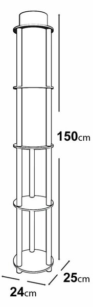 Φωτιστικό Δαπέδου KS-11107 Καρυδί 17x35x150 cm