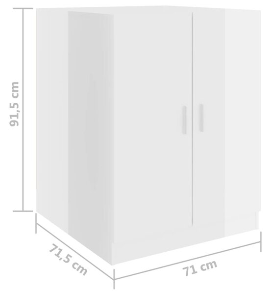 VidaXL Ντουλάπι Πλυντηρίου Γυαλιστερό Λευκό 71 x 71,5 x 91,5 εκ