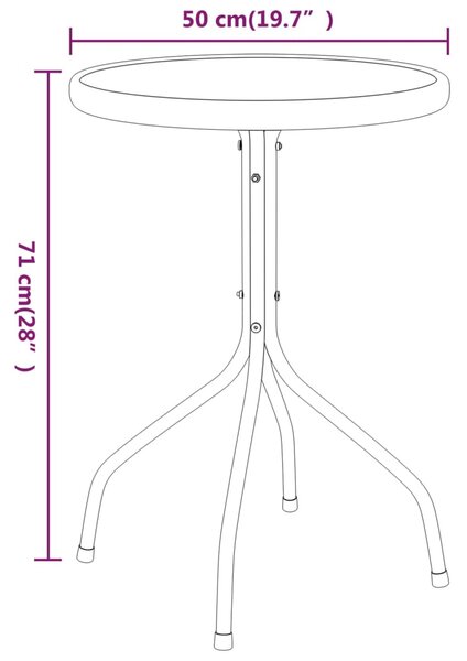 VidaXL Τραπέζι Κήπου Ανθρακί Ø50 x 71 εκ. από Ατσάλι