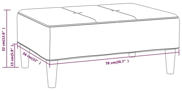 VidaXL Υποπόδιο Μαύρο 78 x 56 x 32 εκ. Υφασμάτινο