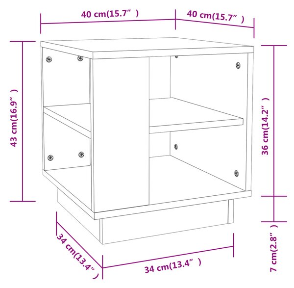 VidaXL Τραπεζάκι Σαλονιού Καπνιστή Δρυς 40x40x43 εκ Επεξεργασμένο Ξύλο