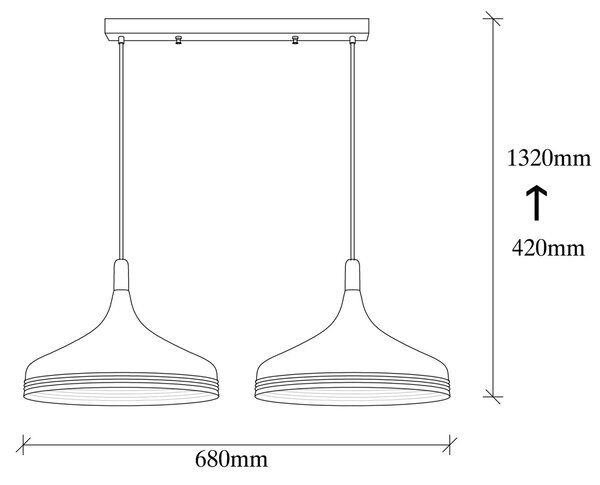 Φωτιστικό οροφής Saglam Μαύρο 68x36x132 cm