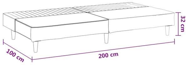 VidaXL Καναπές Κρεβάτι Διθέσιος Κρεμ από Συνθετικό Δέρμα