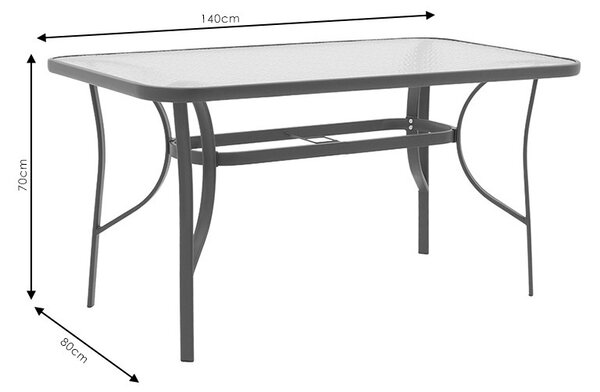 Τραπέζι κήπου Ensure Γκρι 140x80x70 cm
