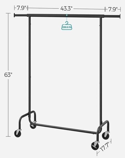 Σταντ Κρεμάστρας Songmics Μαύρο 150x45x162.8 cm