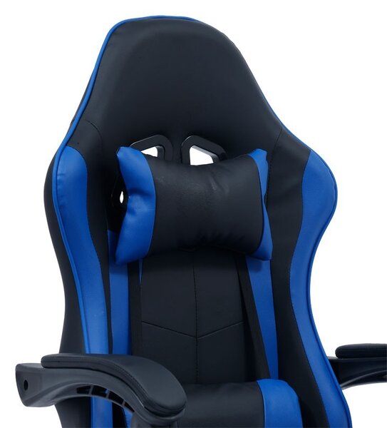 Καρέκλα gaming William τεχνητό δέρμα μαύρο - μπλε