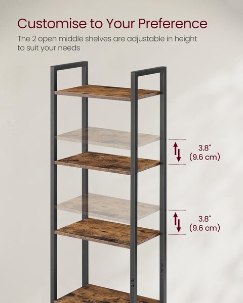 Βιβλιοθήκη Καφέ Vasagle 40x24x159.5 cm