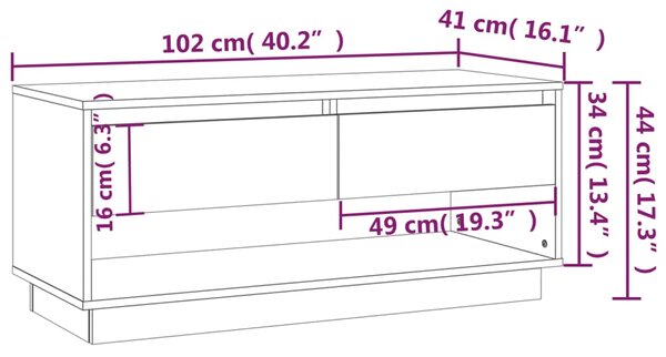 VidaXL Έπιπλο Τηλεόρασης Μαύρο 102 x 41 x 44 εκ. από Επεξ. Ξύλο