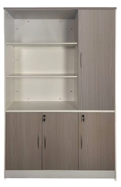 Βιβλιοθήκη γραφείου Armadi, Pako World, Λευκό-Sonoma, 120x40x200 cm