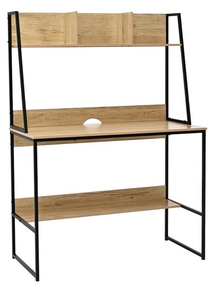 Γραφείο με ράφι Herbey, Pako World, Δρυς, 100x48x139 cm