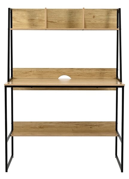 Γραφείο με ράφι Herbey, Pako World, Δρυς, 100x48x139 cm