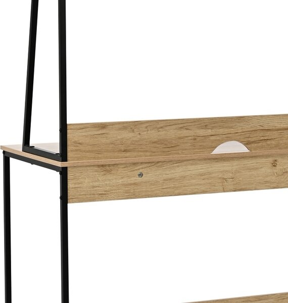 Γραφείο με ράφι Herbey, Pako World, Δρυς, 100x48x139 cm
