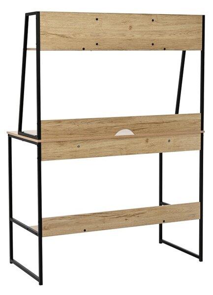 Γραφείο με ράφι Herbey, Pako World, Δρυς, 100x48x139 cm