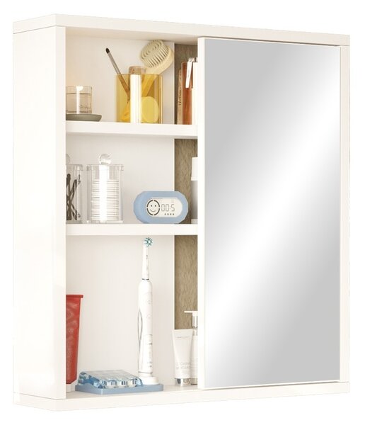 Ντουλάπι Μπάνιου με Καθρέφτη Bagno, Pako World, Λευκό, 60x14x63 cm