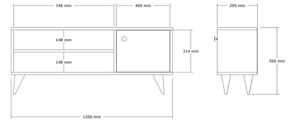 Έπιπλο TV Wilson, Pako World, Καρυδί, 120x29x50 cm