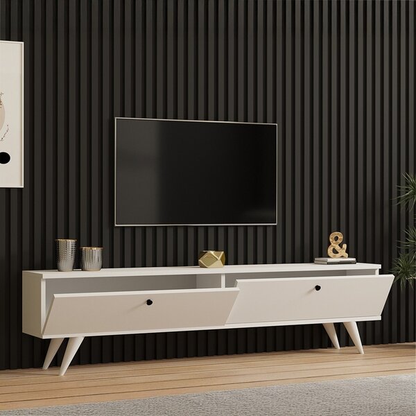 Έπιπλο TV Jate, Pako World, Λευκό, 160x25x40 cm
