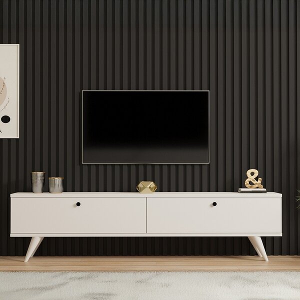 Έπιπλο TV Jate, Pako World, Λευκό, 160x25x40 cm