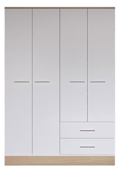 Ντουλάπα με 4 Πόρτες Harmony, Pako World, Δρυς-Λευκό, 137x52x198 cm