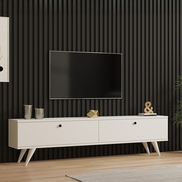 Έπιπλο TV Jate, Pako World, Λευκό, 160x25x40 cm