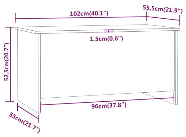 VidaXL Τραπεζάκι Σαλονιού Γκρι Σκυρ. 102x55,5x52,5 εκ. Επεξεργ. Ξύλο