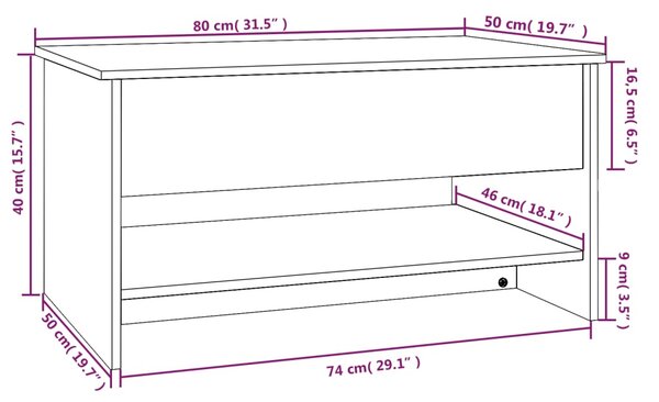 VidaXL Τραπεζάκι Σαλονιού Καφέ Δρυς 80x50x40 εκ. Επεξεργασμένο Ξύλο