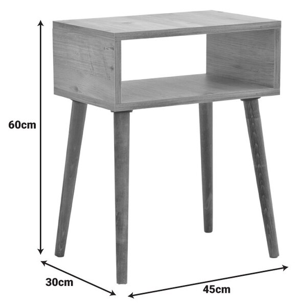 Κομοδίνο Hank, Pako World, Φυσικό, 45x30x60 cm