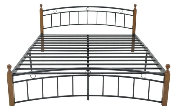 Κρεβάτι Clarive, Pako World, Καρυδί-Μαύρο, 160x200 cm