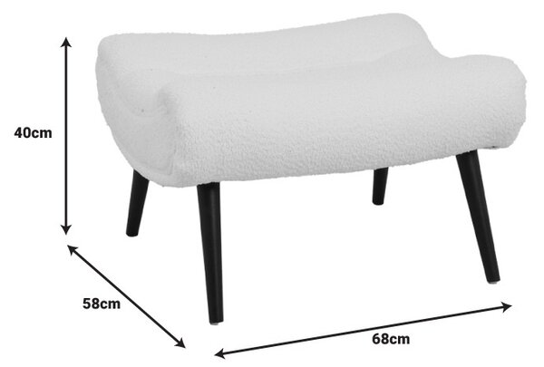 Υποπόδιο πολυθρόνας Silla, Pako World, Μπεζ, 68x58x40 cm