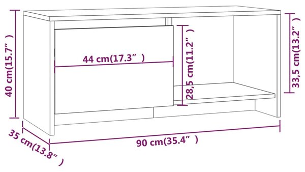 VidaXL Έπιπλο Τηλεόρασης Sonoma Δρυς 90x35x40 εκ. Επεξ. Ξύλο