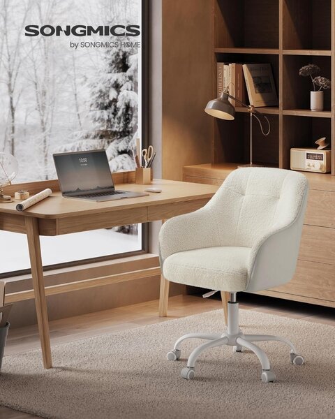 Καρέκλα γραφείου boucle Cappuccino Songmics 60.8x58x96 cm