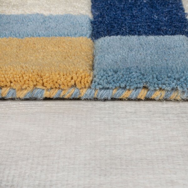 Χαλί Διαδρόμου Lois Scallop Kai Wool Μπλε 60X230 cm, Flair Rugs