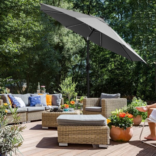 Ομπρέλα βεράντας Songmics Γκρι 300x300x240 cm