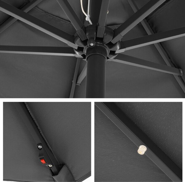 Ομπρέλα βεράντας Songmics Γκρι 300x300x240 cm