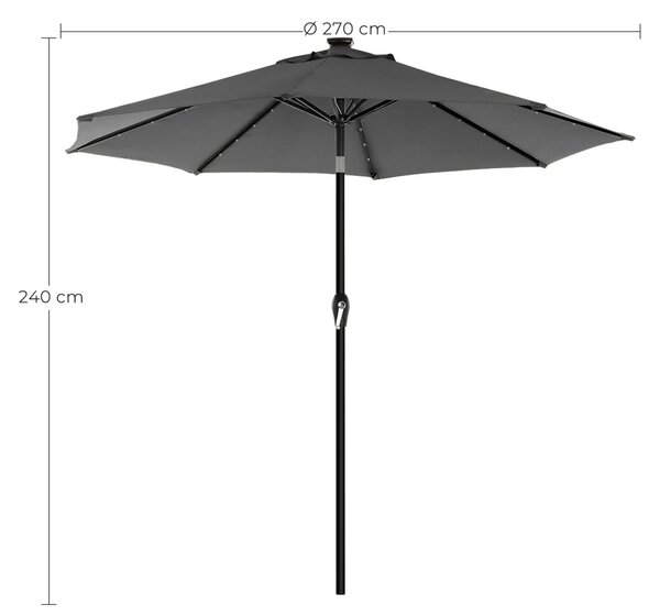 Ομπρέλα βεράντας Songmics Γκρι 300x300x240 cm