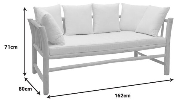Καναπές κήπου 2 θέσεων Dranjere Boho Pako World Natural 167x80x71 cm