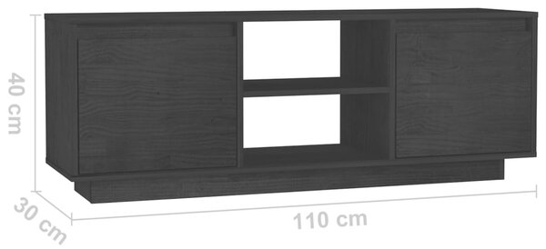 VidaXL Έπιπλο Τηλεόρασης Μαύρο 110 x 30 x 40 εκ. από Μασίφ Ξύλο Πεύκου