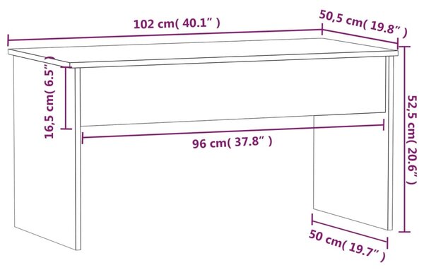 VidaXL Τραπεζάκι Σαλονιού Γκρι Σκυρ. 1102x50,5x52,5 εκ. Επεξεργ. Ξύλο