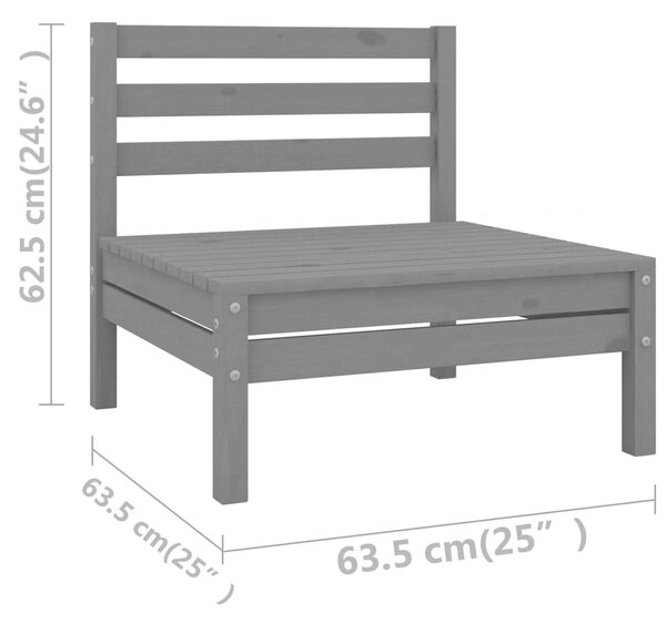 VidaXL Σαλόνι Κήπου Σετ 4 Τεμαχίων Γκρι από Μασίφ Ξύλο Πεύκου