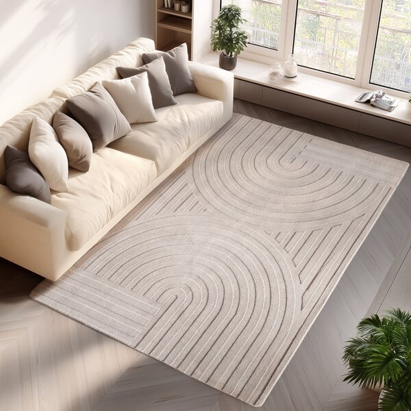 Χαλί boho Pompei V1 Κρεμ 120x170 cm