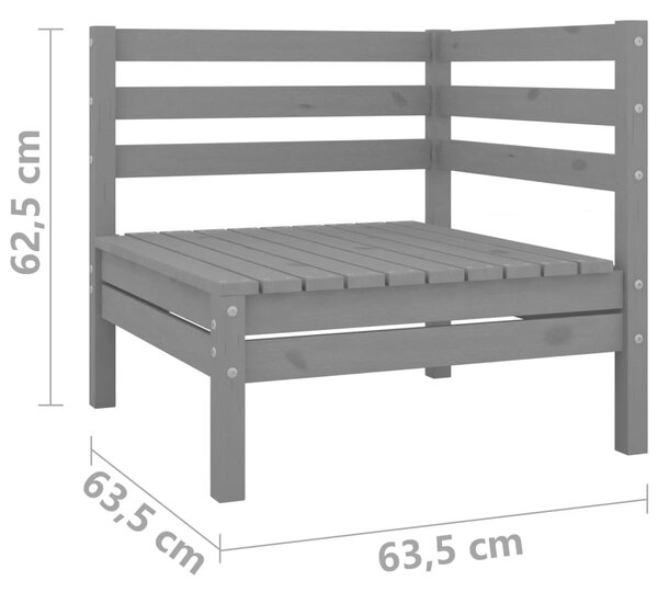 VidaXL Σαλόνι Κήπου Σετ 3 Τεμαχίων Γκρι από Μασίφ Ξύλο Πεύκου