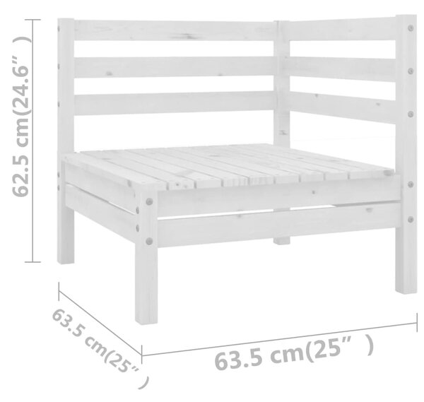 VidaXL Σαλόνι Κήπου Σετ 5 Τεμαχίων Λευκό από Μασίφ Ξύλο Πεύκου