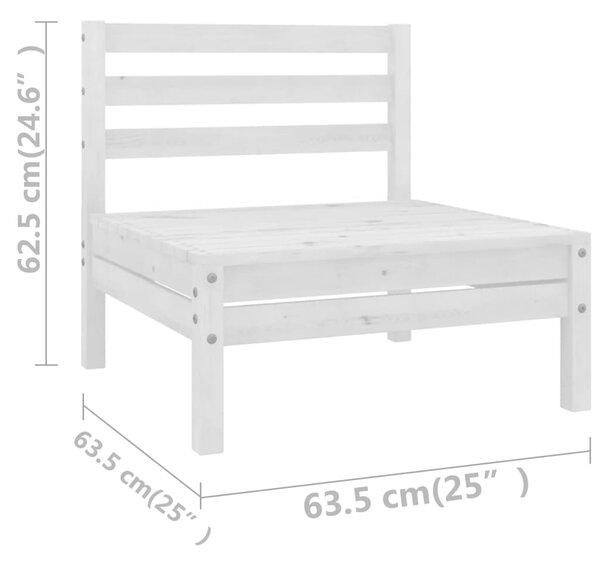 VidaXL Σαλόνι Κήπου Σετ 10 Τεμαχίων Λευκό από Μασίφ Ξύλο Πεύκου