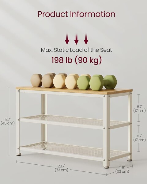 Παπουτσοθήκη Vasagle Λευκό 30 x 73 x 45 cm