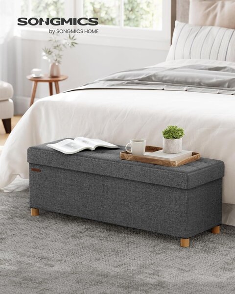 Μπαούλο Αποθήκευσης Γκρι Songmics 38 x 110 x 40 cm