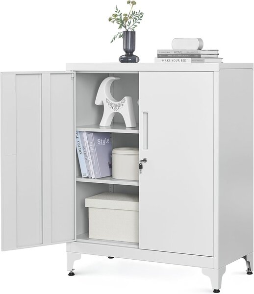 Μεταλλικό Ντουλάπι Αποθήκευσης, Songmics, Gray, 40 x 80 x 90 cm